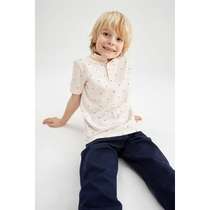 Erkek Çocuk Desenli Kısa Kollu Polo Tişört X2703A622SP