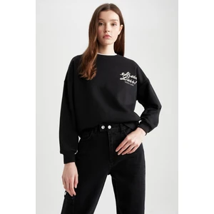 Bisiklet Yaka Slogan Baskılı Sweatshirt Z9429AZ22AU
