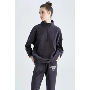Oversize Fit Yarım Fermuarlı Polar Sweatshirt Y2649AZ22WN