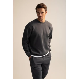 Oversize Fit Bisiklet Yaka Basic Pamuklu Sweatshirt T5139AZ22AU