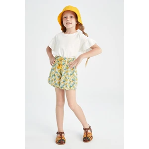 Kız Çocuk Relax Fit Çiçek Desenli Şort T3846A622HS