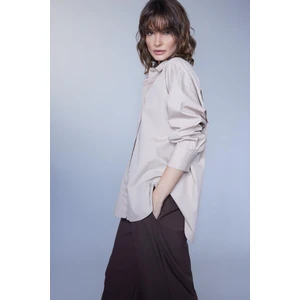 Oversize Fit Poplin Uzun Kollu %100 Pamuk Gömlek T8735AZ23SP