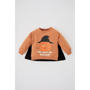 Erkek Bebek Bisiklet Yaka Hallowen Temalı Selanik Kumaş Sweatshirt Y8040A222WN