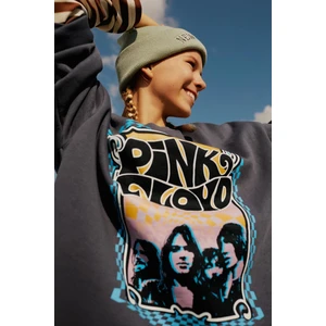 Coool Pink Floyd Oversize Fit Bisiklet Yaka Sweatshirt Y6906AZ22WN