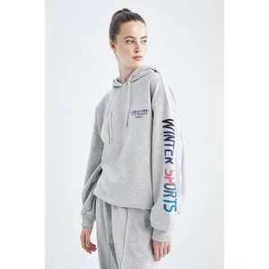 DeFactoFit Oversize Fit Kapüşonlu İçi Yumuşak Tüylü Sweatshirt Y4878AZ22WN