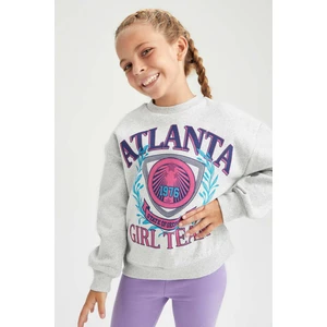 Kız Çocuk Bisiklet Yaka İçi Yumuşak Tüylü Sweatshirt Y3787A622AU