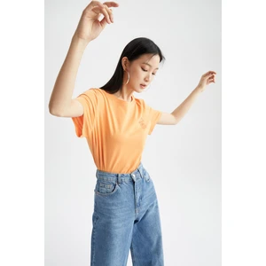 Regular Fit Bisiklet Yaka Baskılı Kısa Kollu Tişört X0244AZ22SM