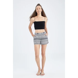 Fall in Love Etnik Desenli Beli Bağcıklı Mini Deniz Şortu T5232AZ22SM