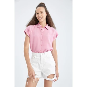 Regular Fit Basic Kısa Kollu Viskon Gömlek U2742AZ22SM