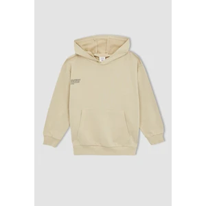 Erkek Çocuk Oversize Fit Basic Kapüşonlu Baskılı Sweatshirt W6859A622SP