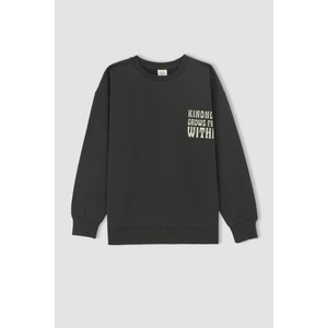 Erkek Çocuk Oversize Fit Bisiklet Yaka Sırt Baskılı Sweatshirt W8914A622SP