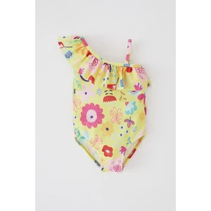 Kız Bebek Desenli Tek Omuzlu Mayo W8246A222SM