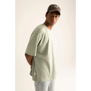 Oversize Fit Bisiklet Yaka Basic Kısa Kollu Tişört V2384AZ22SP