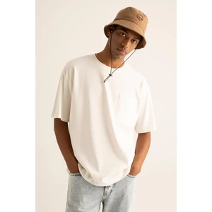 Oversize Fit Bisiklet Yaka Basic Kısa Kollu Tişört V2384AZ22SP