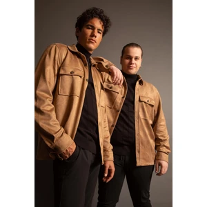 Regular Fit Polo Yaka Süet Uzun Kollu Gömlek Ceket T6266AZ22AU