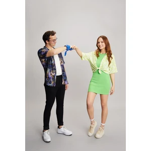 Coool Bodycon Bisiklet Yaka Kesik Detaylı Fittilli Kolsuz Mini Elbise V6467AZ22SM