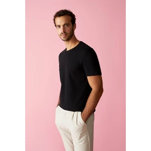 Modern Fit Bisiklet Yaka Pamuklu Penye Tişört X3252AZ22SM