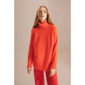 Oversize Fit Balıkçı Yaka Uzun Kollu Triko Tunik X7700AZ22WN