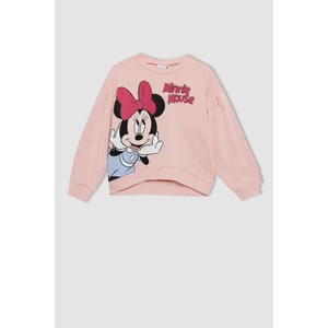 Kız Çocuk Disney Mickey & Minnie Bisiklet Yaka Sweatshirt Y3423A622AU