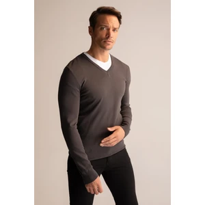 Premium Regular Fit V Yaka Triko Kazak Y0799AZ22AU