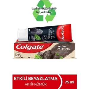 Natural Extracts Aktif Karbon ve Nane Saf Temizlik Diş Macunu 75 ml