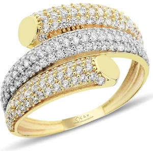 ÇGK KUYUMCULUK Taşlı Kaburga Altın Yüzük Yeni CGKYZK0123