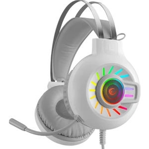 RM-K44 ZENGIBAR Beyaz 7.1 Surround RGB Işık Efekti Mikrofonlu Oyuncu Kulaklığı