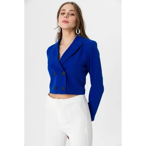 Kadın Kısa Düğme Kapamalı Blazer Ceket