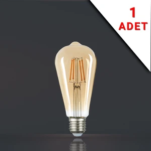 LED Filamanlı E27 Rustik Ampul 6 Watt 2500K Gün Işığı ST64