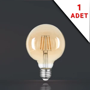 LED Filamanlı E27 Rustik Ampul 6 Watt 2500K Gün Işığı G95