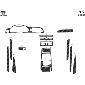 meriç cockpit design Meriç® Audi A6 Ön Torpido Kaplama Maun 15 Parça 2008-›