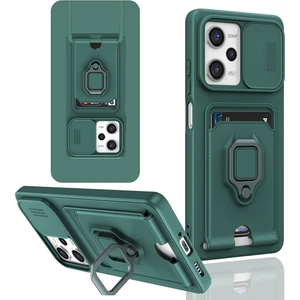M.TK Moveteck Xiaomi Redmi Note 12 Pro 5g Uyumlu Kılıf Kamera Lens Korumalı Kızak Sürgülü Lens Yüzüklü Kartvizitli Zuma Ip Askılı Silikon