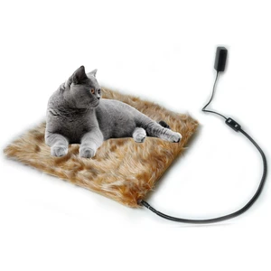 Kedi Köpek Isıtıcı Ped 48X48CM 5cm Kalınlık Peluş Yumusak Kumaş Yıkanabilir 12V