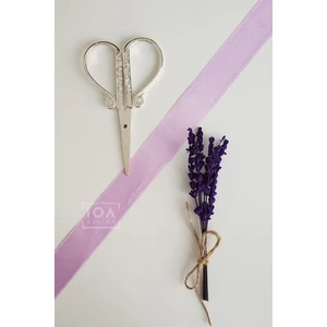 IOA Design Söz / Nişan Makası Gümüş Renk + Mor Lavanta Kuru Çiçek Demeti
