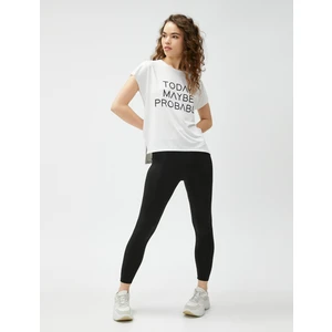 Oversize Spor Tişört Slogan Baskılı