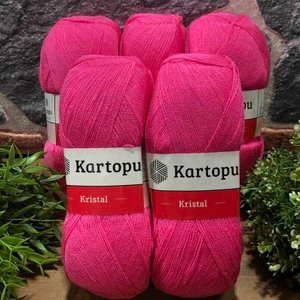 Kristal K733 5 Adet Lif Ipi El  Örgü Ipliği Koyu Pembe