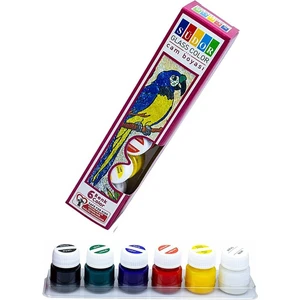 Cam Boyası 6 Renk 15 ml 1 Paket Cam Vitray Boyası Vitray Boya Seti 6 Lı
