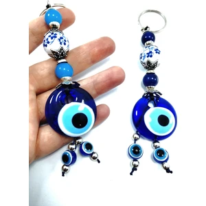 Nazar Boncuğu Anahtarlık El Yapımı Cam Dekoratif Hediyelik Set
