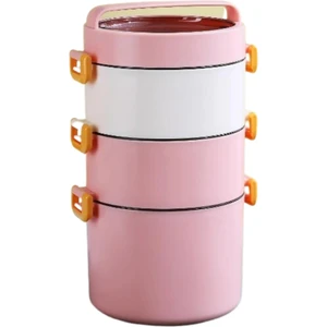 Bento Üçkatlı 1800 ml Paslanmaz Çelik Kolay Kilitlenir Sefer Tası -Yemek Kutusu