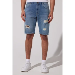 Regular Fit Normal Kesim %100 Pamuk Normal Bel Mavi Jean Kot Şort