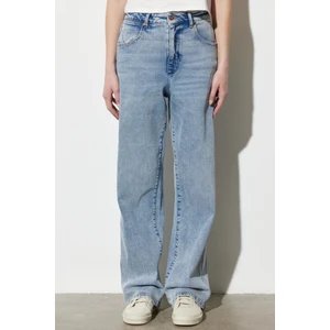 Mom Carpenter Fit Normal Bel Düz Paça Mavi Esnek Jean Kot Pantolon