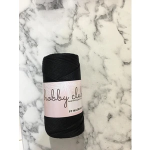 Hobby Club Premium 200 gr 5 Adet Polyester Makrome Ipi (Siyah) Supla Ip ve Çanta Ipliği