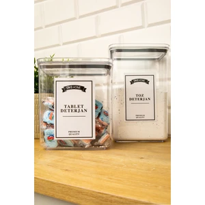 DNS Home 2'li Mika Tablet Deterjan 2100 ml ve Toz Deterjan 2900 ml Saklama Kutusu Kabı Deterjanlık