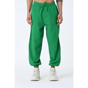 Amazing Crash Erkek Jogger Fit Lastikli Yeşil Keten Pantolon