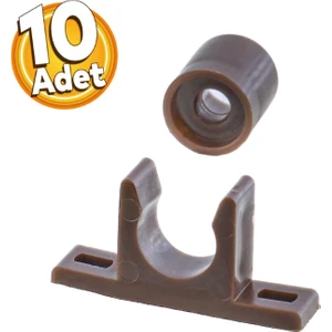 Mobilya Dolap Kapak Tutucu Plastik Çıt Çıt Kahverengi (10 Adet)