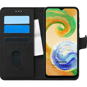 A04 Kılıf Fabric Book Wallet Siyah