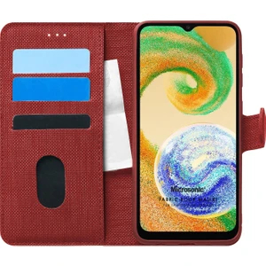 A04 Kılıf Fabric Book Wallet Kırmızı