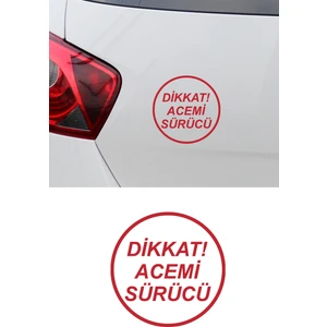 New Jargon Dikkat Acemi Sürücü Araba Sticker 12X12CM
