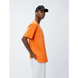 Basic Oversize Tişört Bisiklet Yaka Kısa Kollu Pamuklu