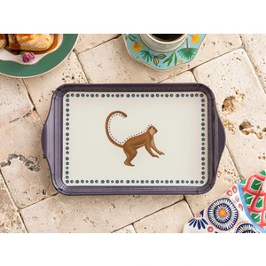 English Home Exotic Monkey Melamin Tepsi 23X14 cm Mor